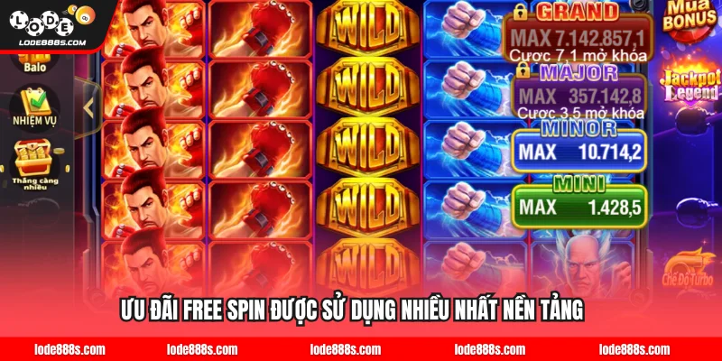 Ưu đãi free spin được sử dụng nhiều nhất nền tảng